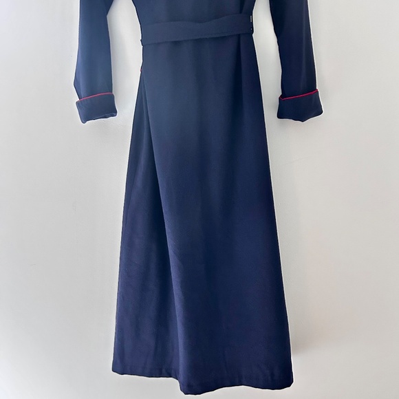 Vintage Pendleton Men's Flannel Robe - Navy with Red Trim - Small - Flaws - Picture 7 of 16